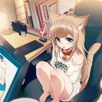 吃花瓣的猫头像